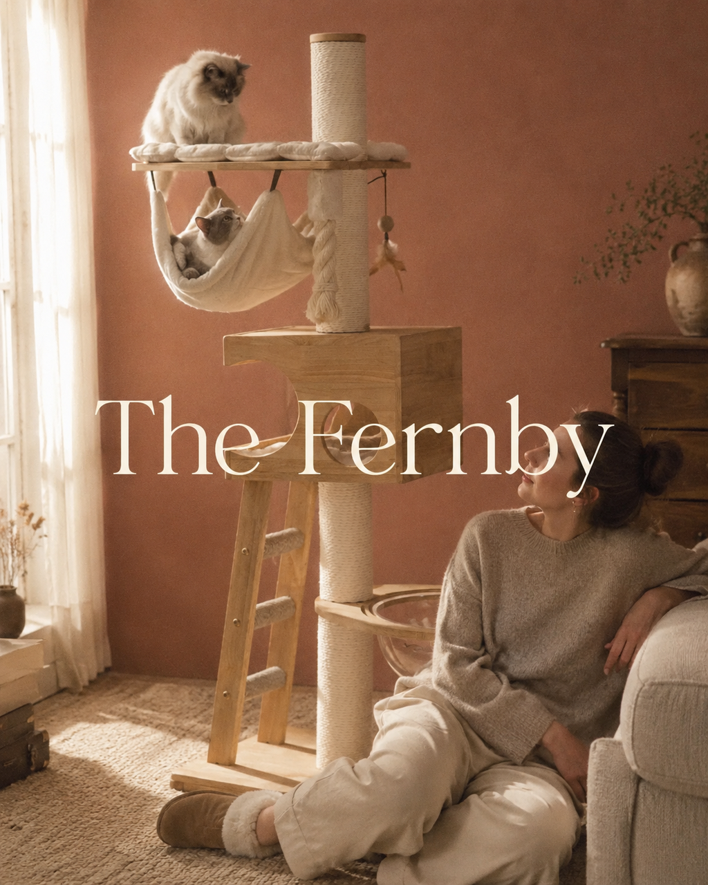 Luxury Multi-Level Cat Tree with Hammock & Scratching Posts | The Fernby