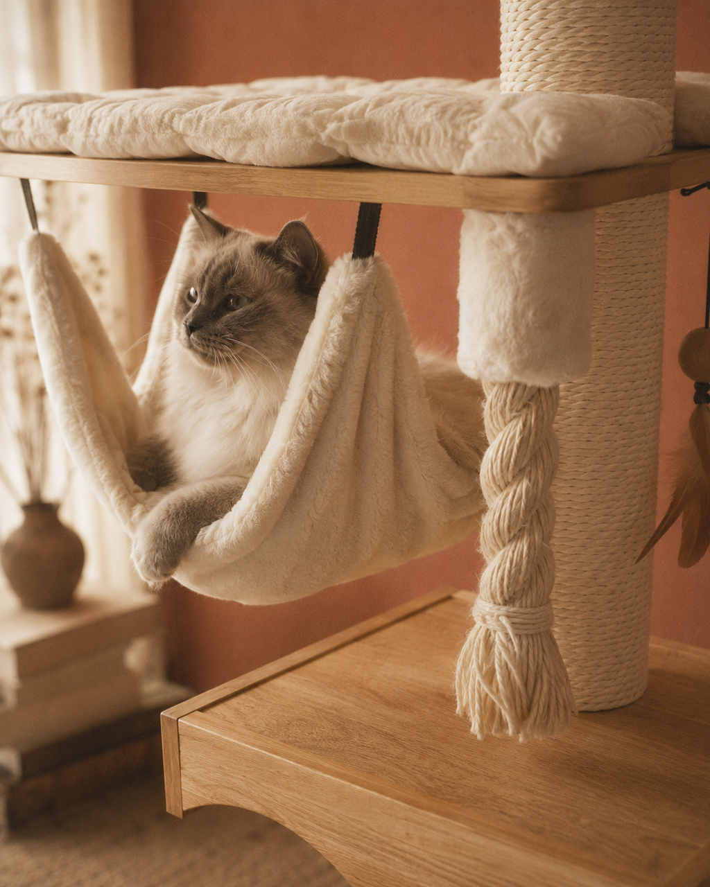 Luxury Multi-Level Cat Tree with Hammock & Scratching Posts | The Fernby