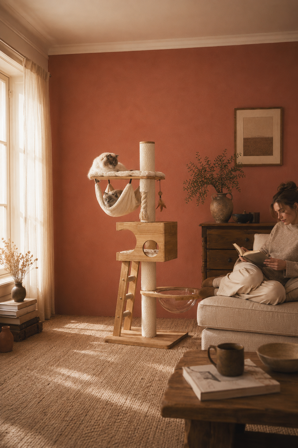 Luxury Multi-Level Cat Tree with Hammock & Scratching Posts | The Fernby