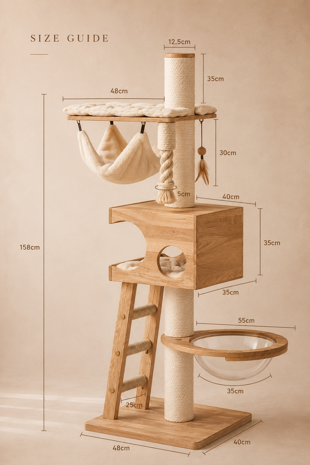 Luxury Multi-Level Cat Tree with Hammock & Scratching Posts | The Fernby