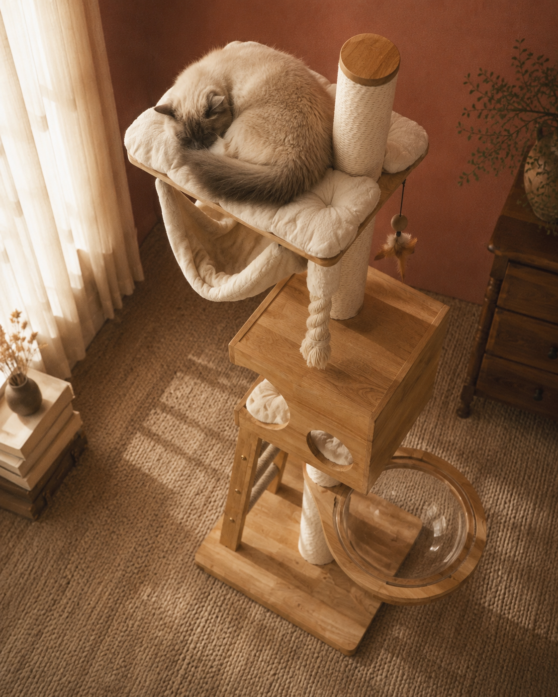 Luxury Multi-Level Cat Tree with Hammock & Scratching Posts | The Fernby
