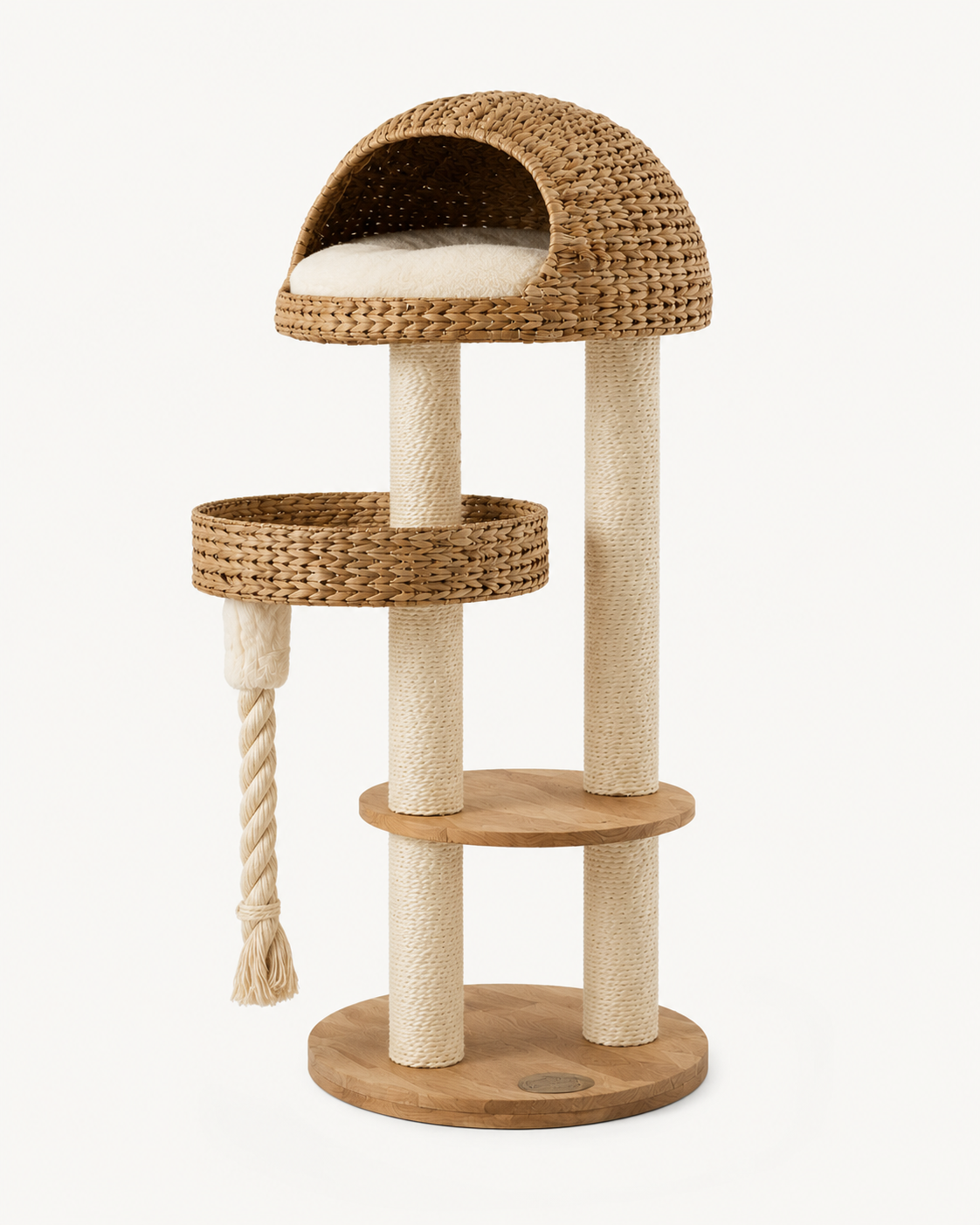 Luxury Wicker Cat Tree with Scratching Posts & Hideaway | The Fernby