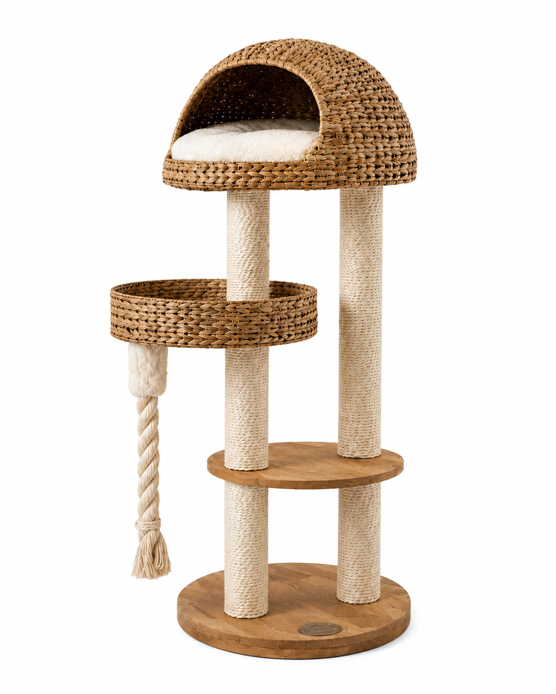 Luxury Wicker Cat Tree with Scratching Posts & Hideaway | The Fernby