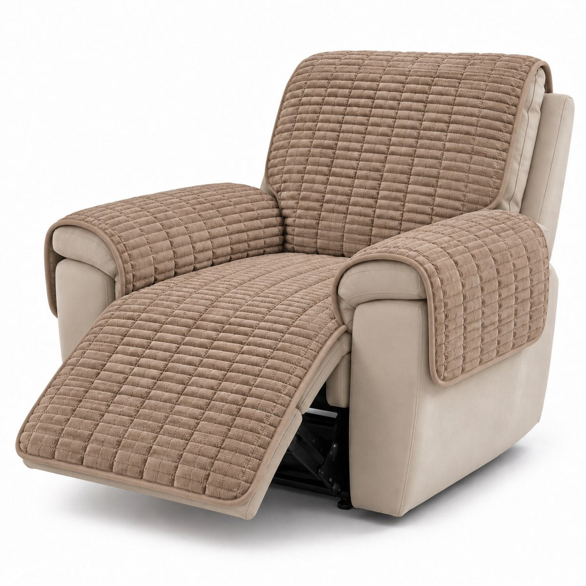 Aldwick pet recliner cover in light brown on a white background | The Fernby