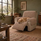 Aldwick pet recliner cover in light brown in use at home | The Fernby