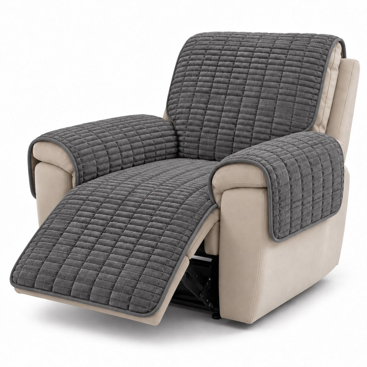 Aldwick pet recliner cover in dark grey on a white background | The Fernby