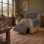 Aldwick pet recliner cover in dark grey in use at home | The Fernby