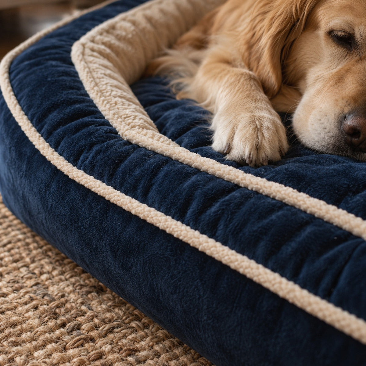 Arkle memory foam dog sofa bed in use at home | The Fernby