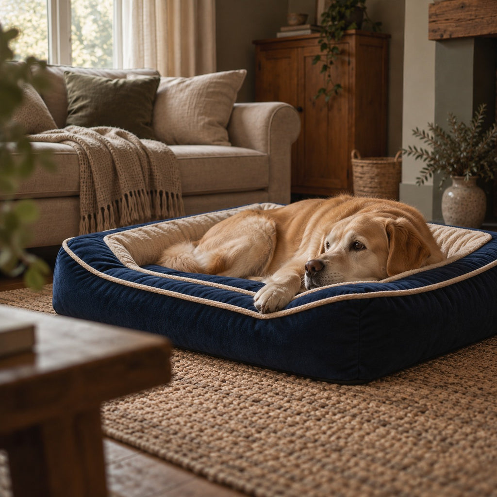 Arkle memory foam dog sofa bed in use at home | The Fernby