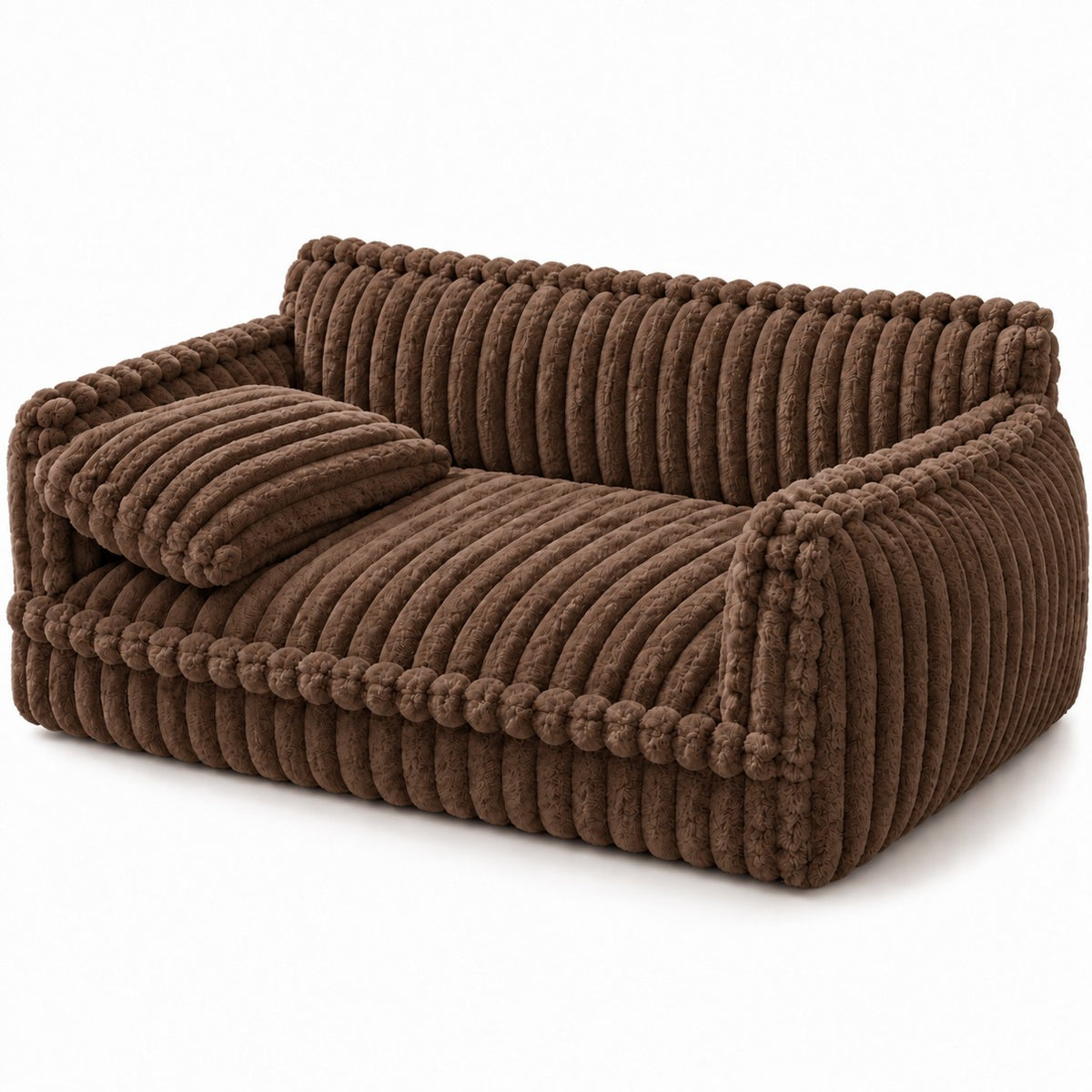 Grange padded dog sofa bed in brown on a white background | The Fernby