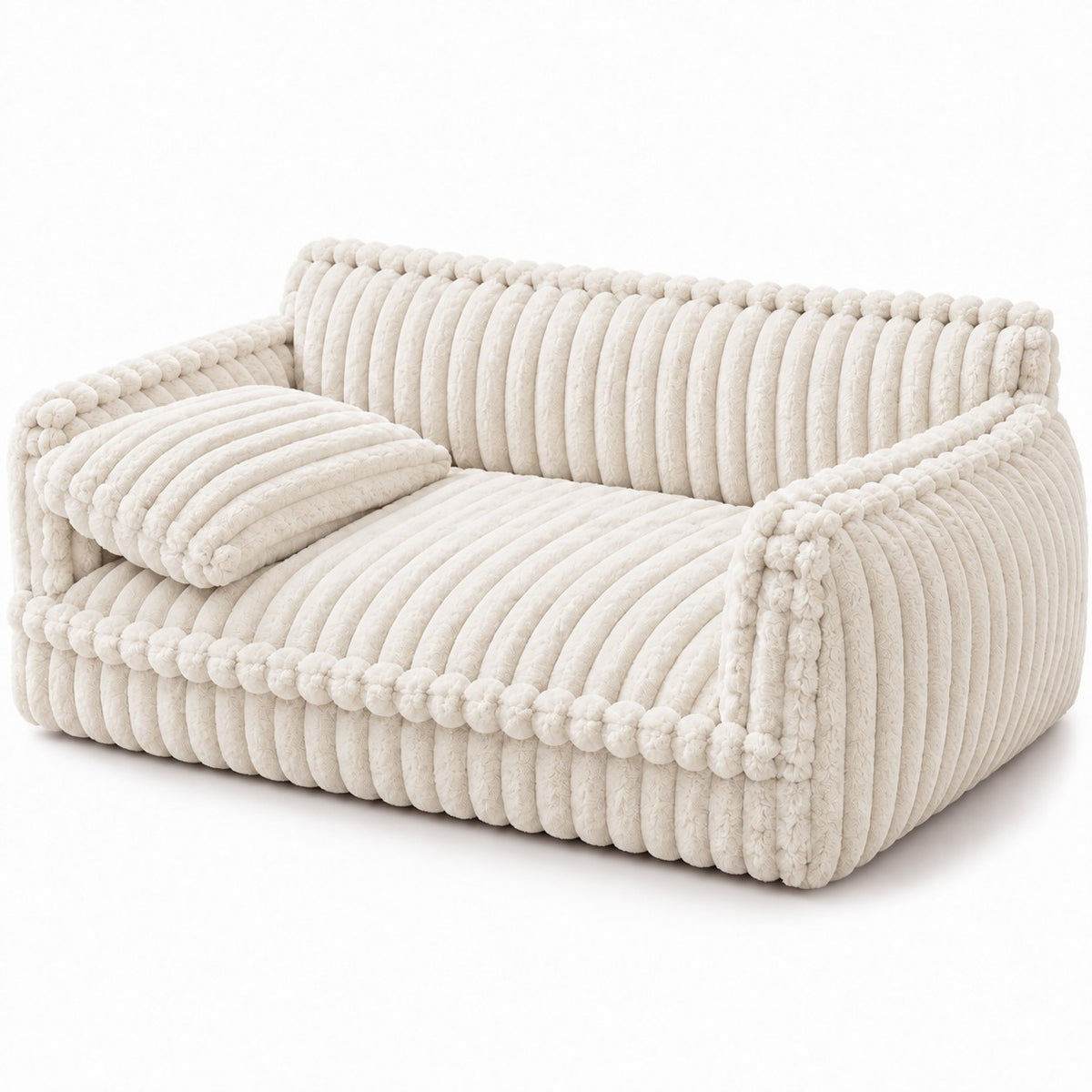 Grange padded dog sofa bed in white on a white background | The Fernby