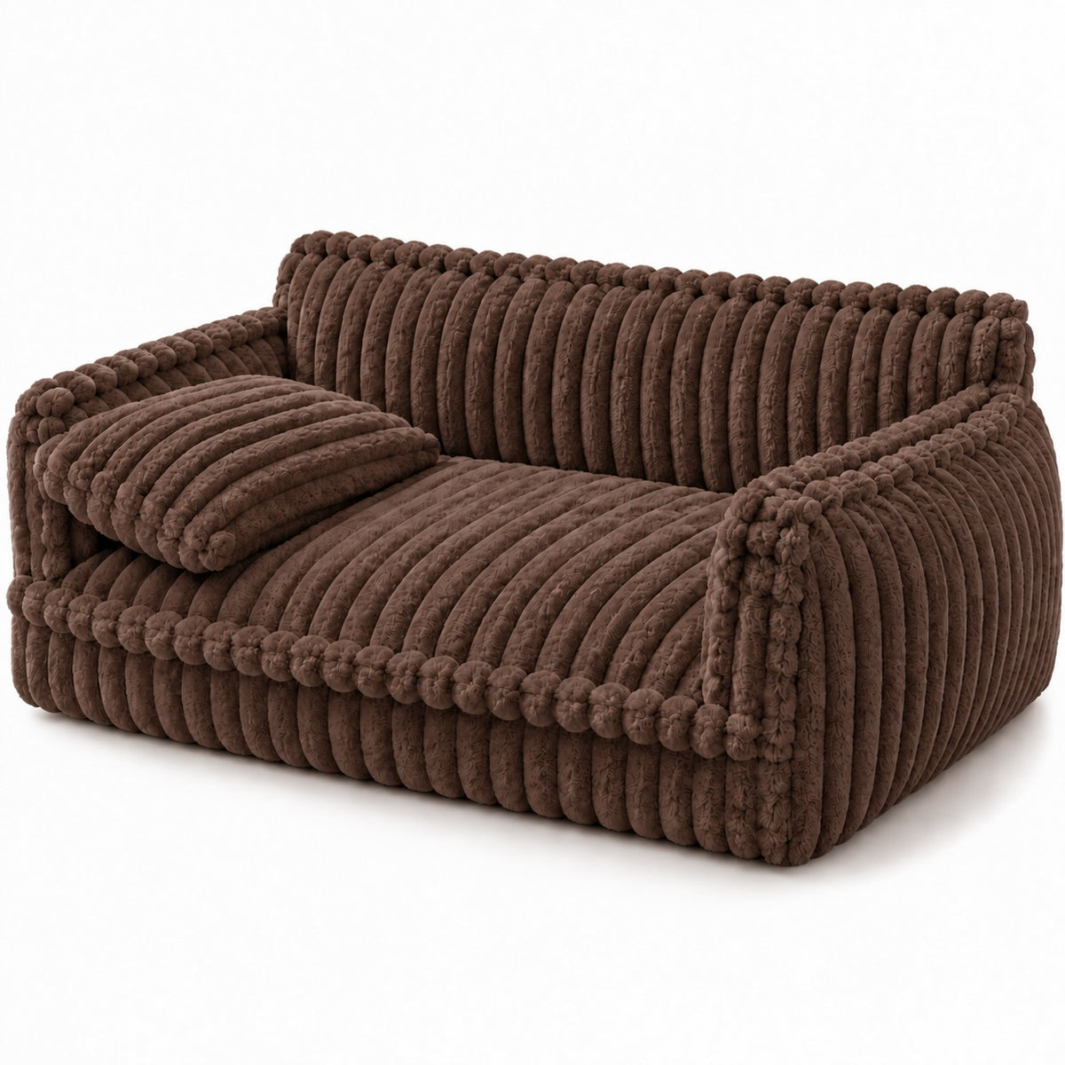 Grange padded dog sofa bed in dark brown on a white background | The Fernby