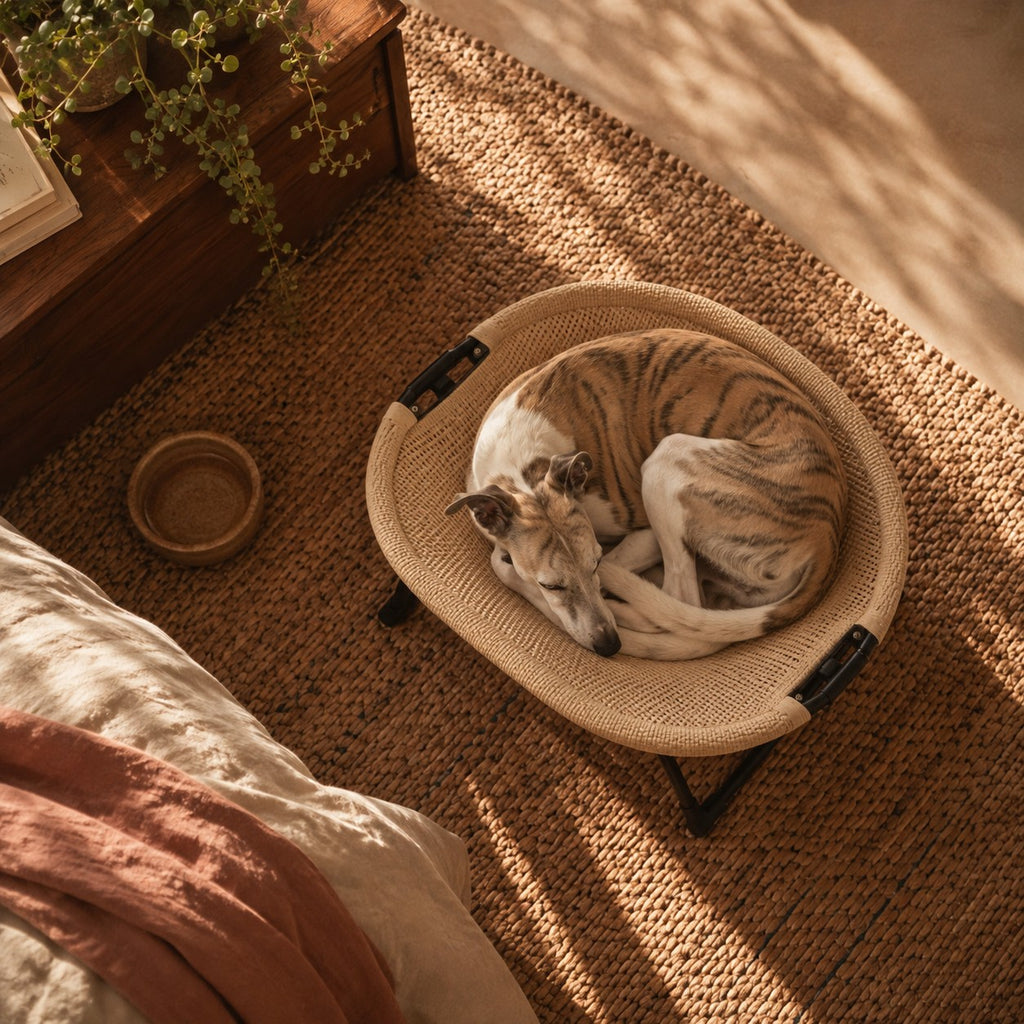Harrow raised pet lounge bed in use at home | The Fernby