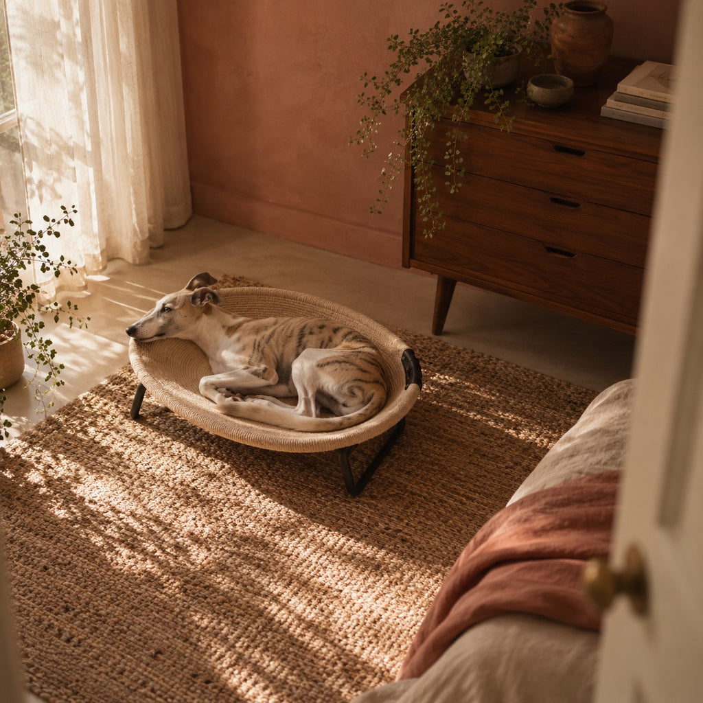 Harrow raised pet lounge bed in use at home | The Fernby