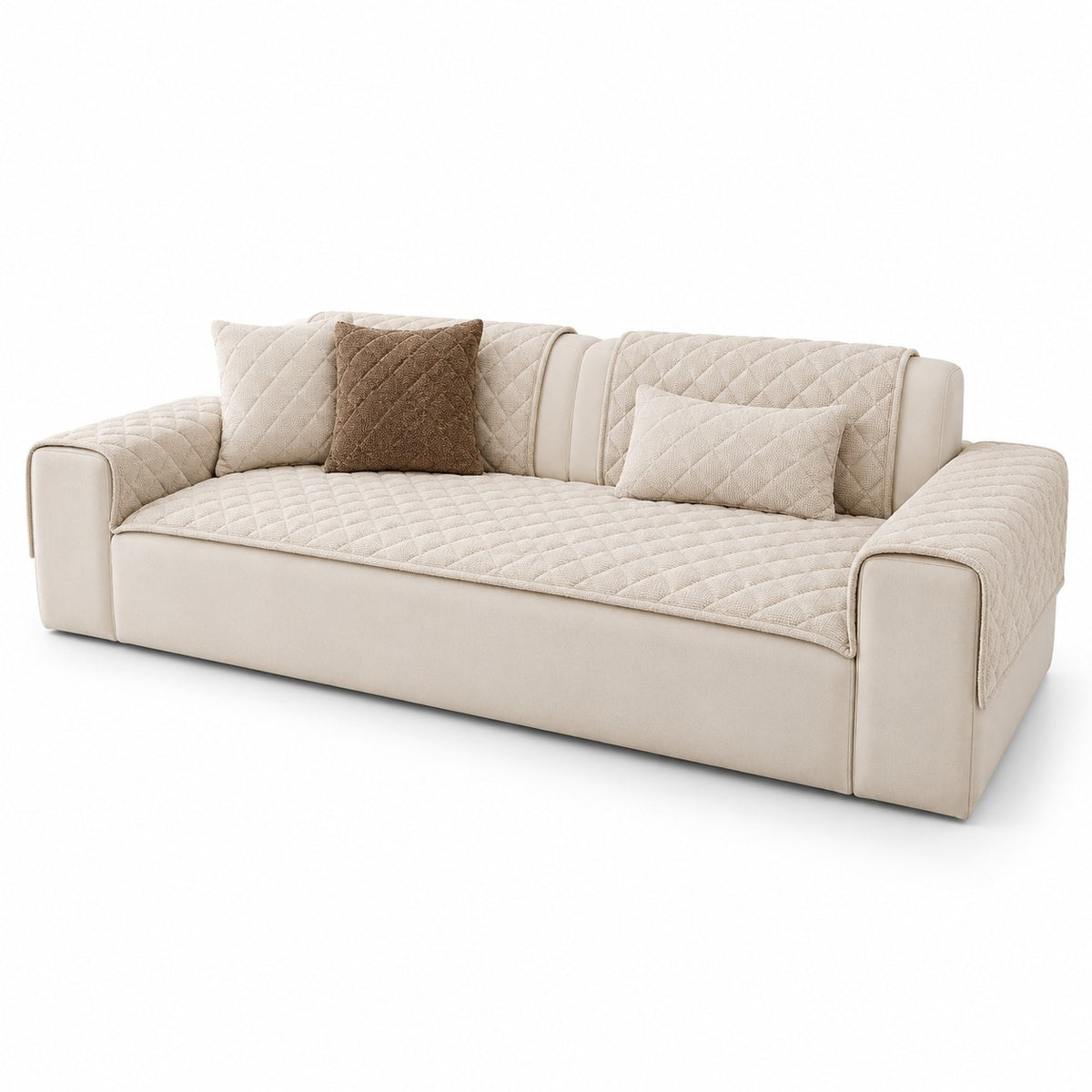 Sedge pet sofa cover in beige on a white background | The Fernby