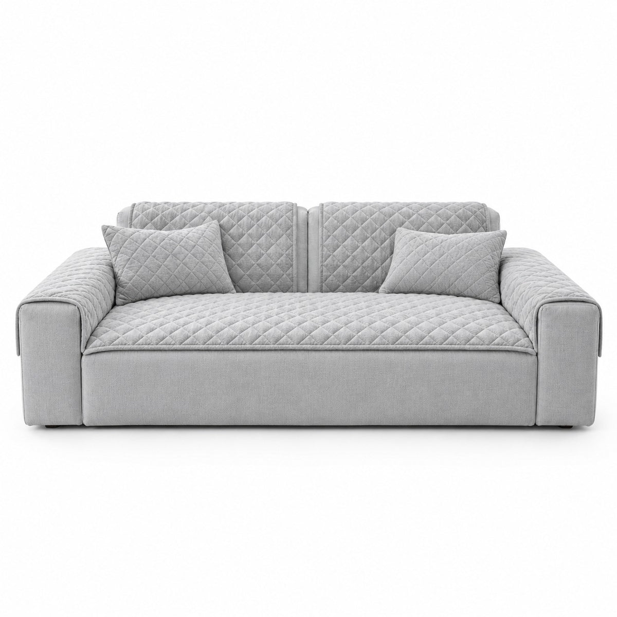 Sedge pet sofa cover in light grey on a white background | The Fernby
