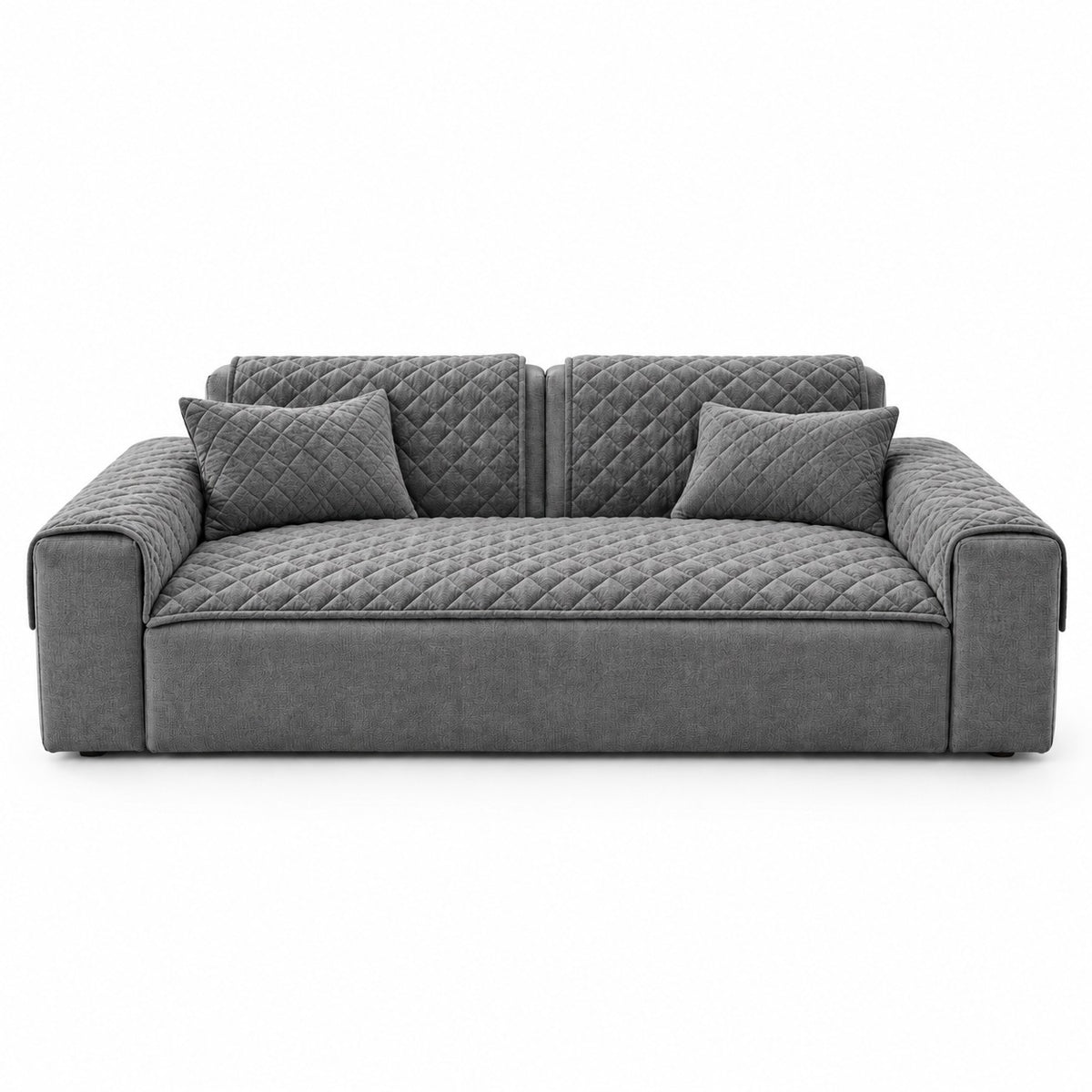 Sedge pet sofa cover in dark grey on a white background | The Fernby