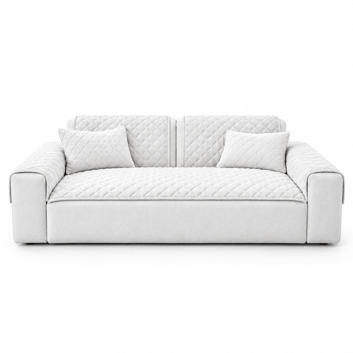 Sedge pet sofa cover in white on a white background | The Fernby