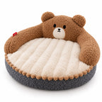 Sorrel bear-ear cat donut bed in coffee bear on a white background | The Fernby
