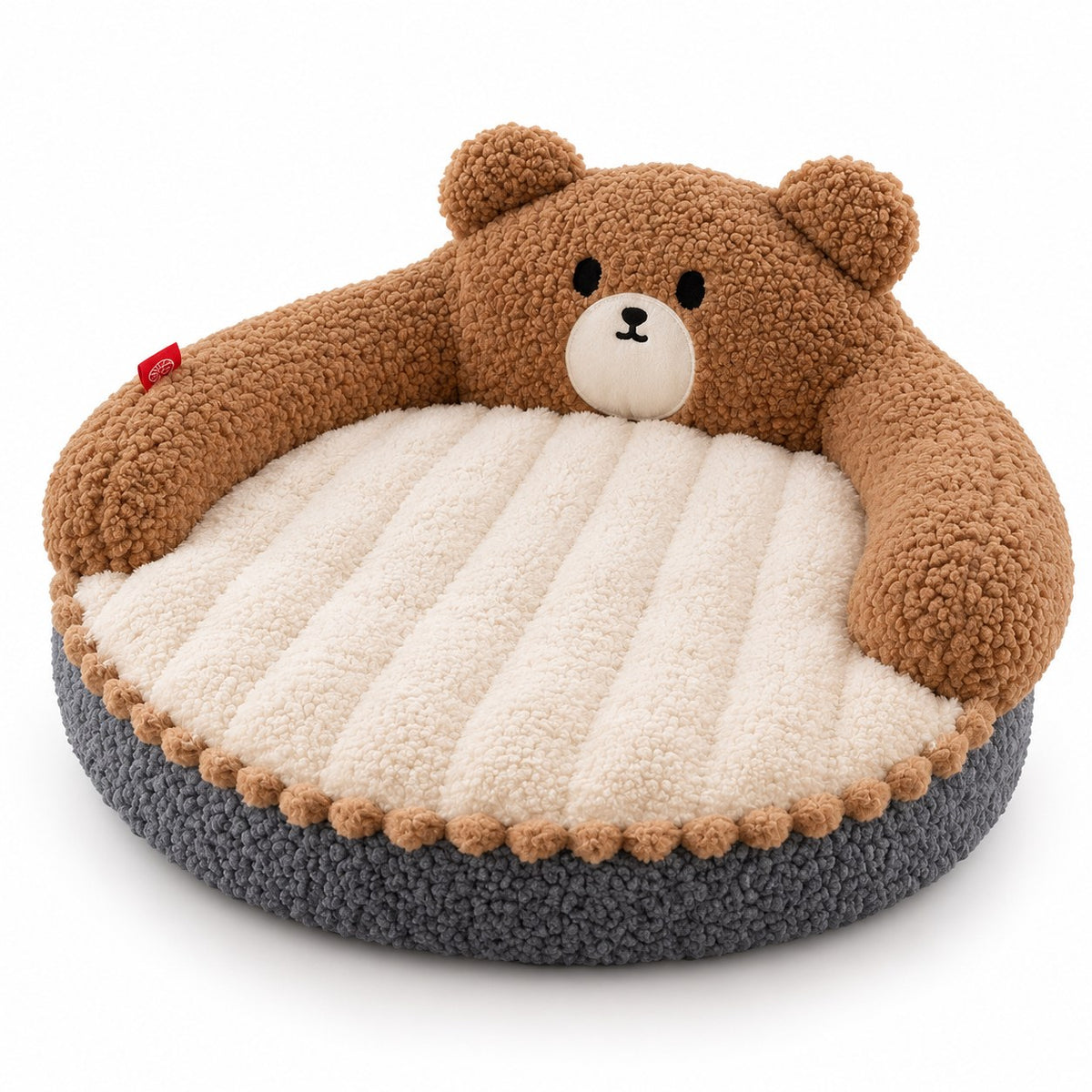 Sorrel bear-ear cat donut bed in coffee bear on a white background | The Fernby