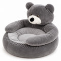 Tarn bear plush dog donut bed in grey on a white background | The Fernby