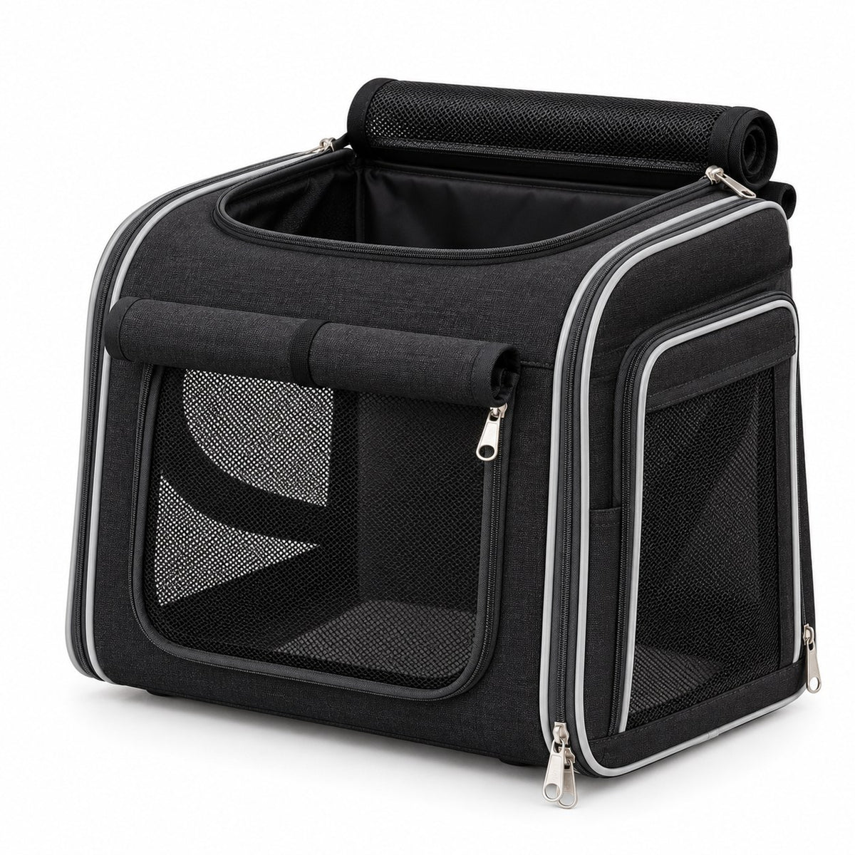 Tarset dog bike basket in black on a white background | The Fernby