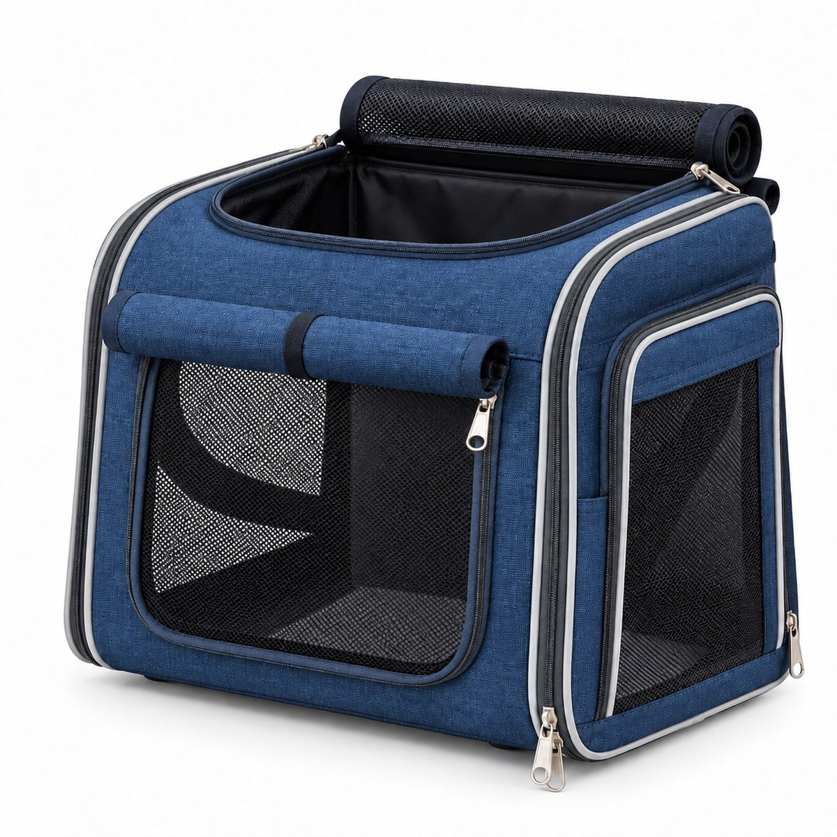 Tarset dog bike basket in blue on a white background | The Fernby