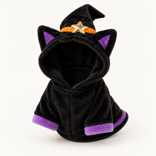 Bexley fleece pumpkin dog hoodie with brushed lining and hood, studio product photograph