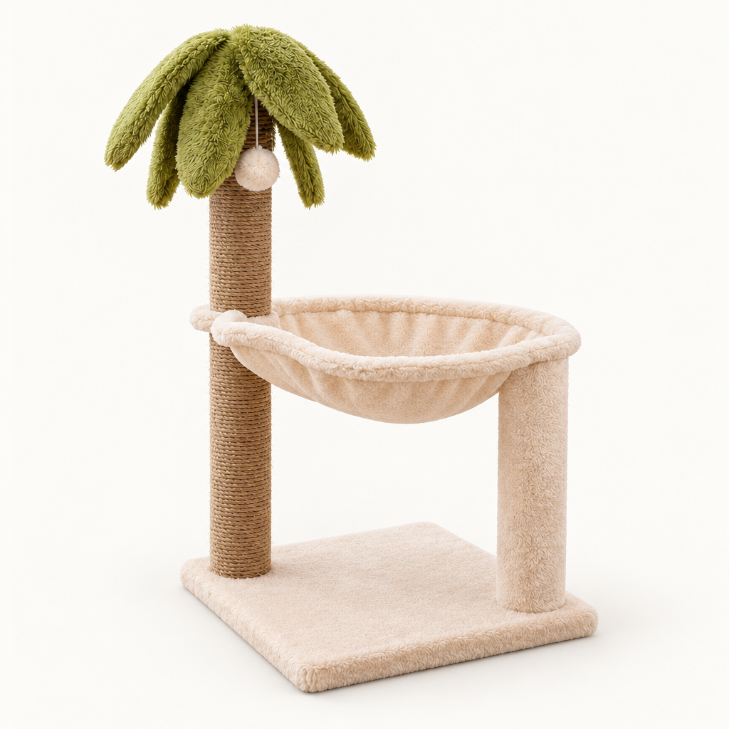Marlow two-level cat tree tower with sisal-wrapped posts, studio product photograph