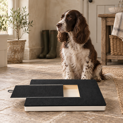 Bramble tilting dog nail file board in a British home