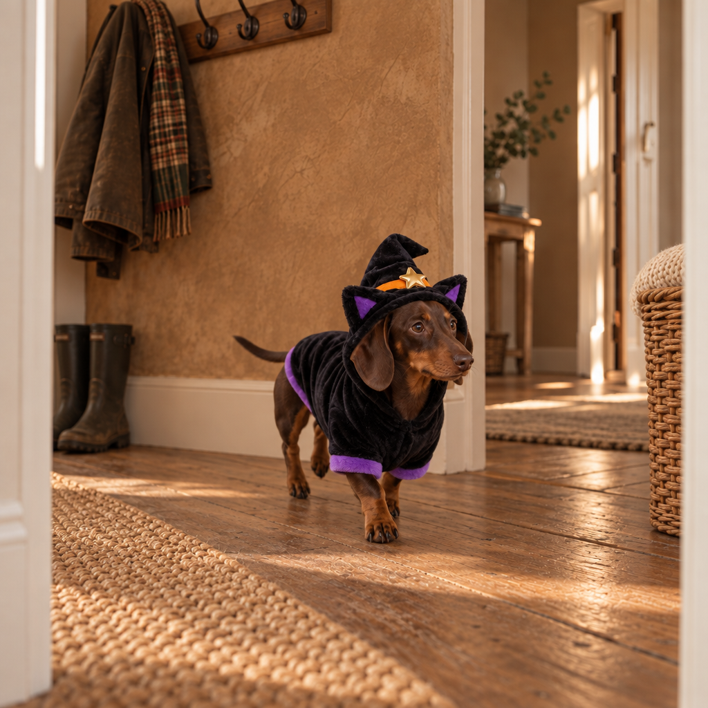 Bexley fleece pumpkin dog hoodie with brushed lining and hood