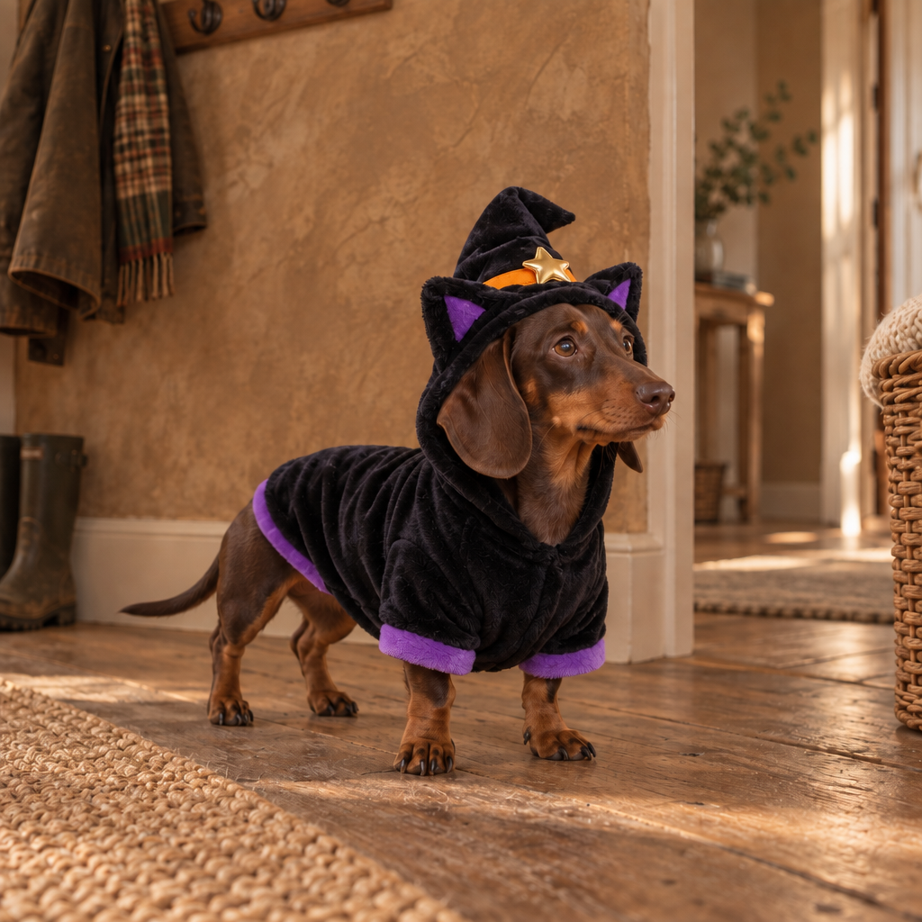 Bexley fleece pumpkin dog hoodie with brushed lining and hood
