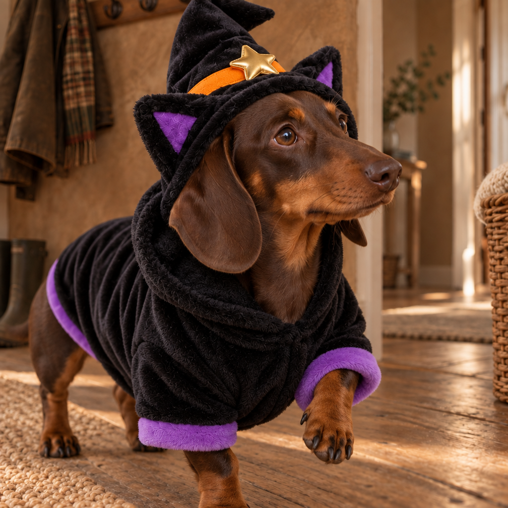 Bexley fleece pumpkin dog hoodie with brushed lining and hood