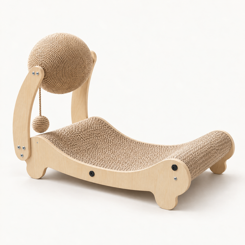 Ashdown Raised Cat Scratcher Lounge for Indoor Cats with Sisal Base – studio hero | The Fernby