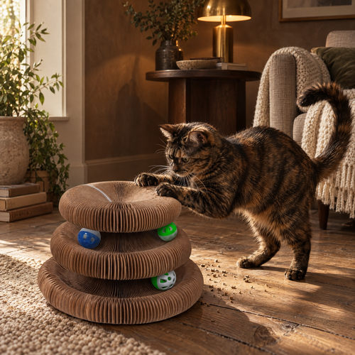Bewick Foldable Cat Scratcher Pad for Indoor Cats with Compact Fold – in a British home | The Fernby
