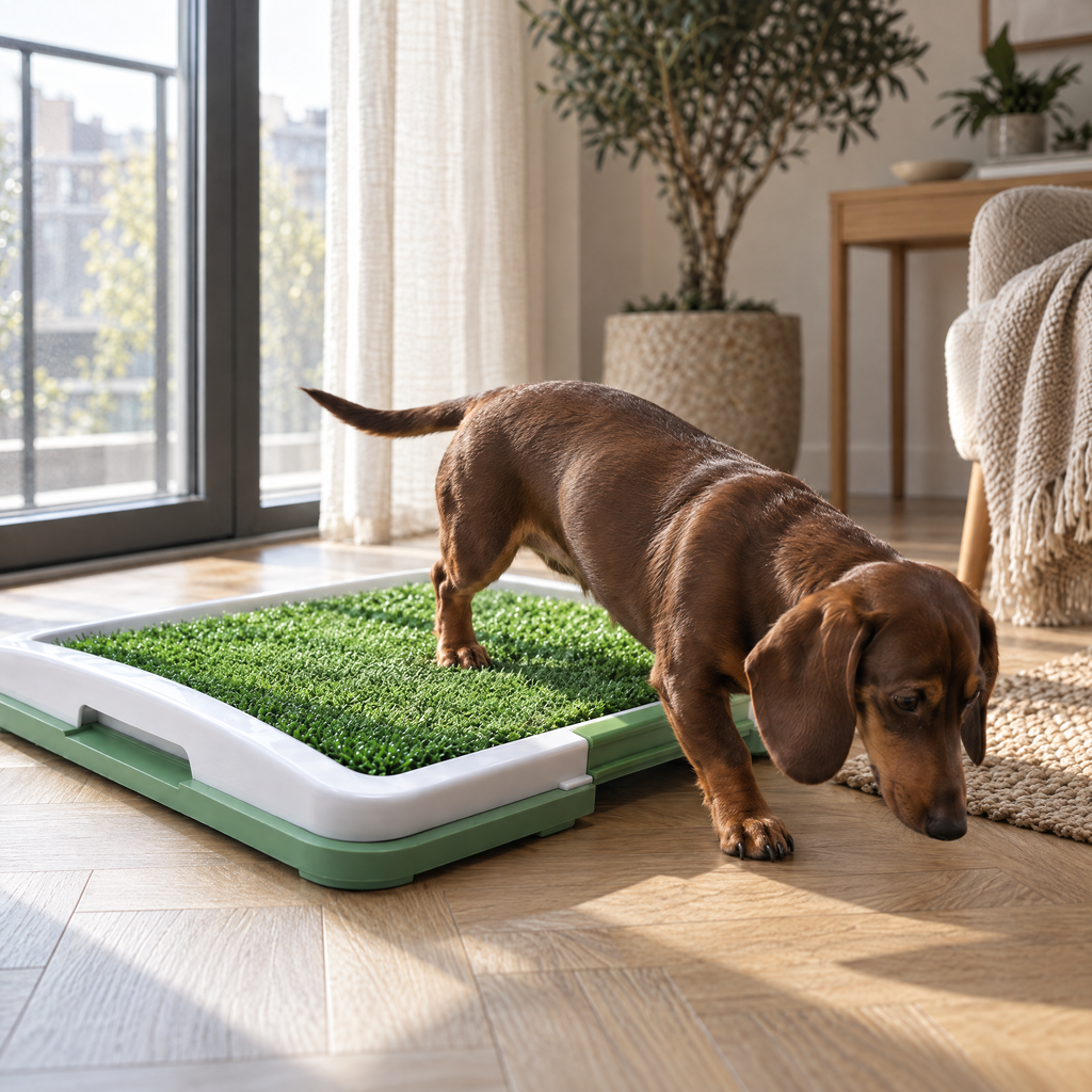 Fallow Washable Indoor Dog Toilet for Puppies with Drainage Tray – close detail | The Fernby