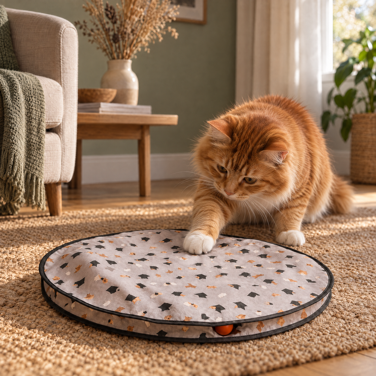 Wensley Interactive Cat Ball for Indoor Cats with Hide and Seek Play – close detail | The Fernby